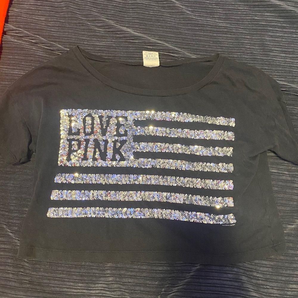 Victoria’s Secret crop off the shoulder bling top